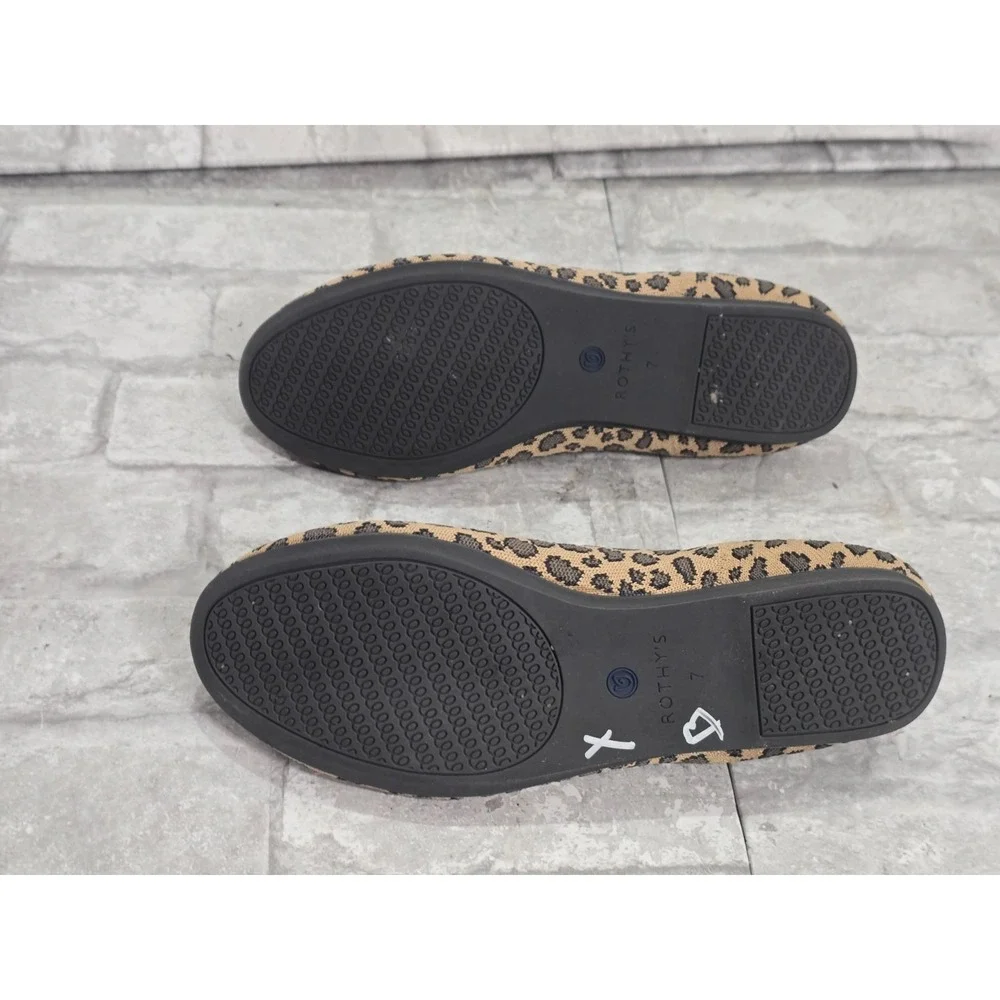 Rothy's The Flat Round Toe Ballet Flats Size 7 Leopard Cheetah Animal Print